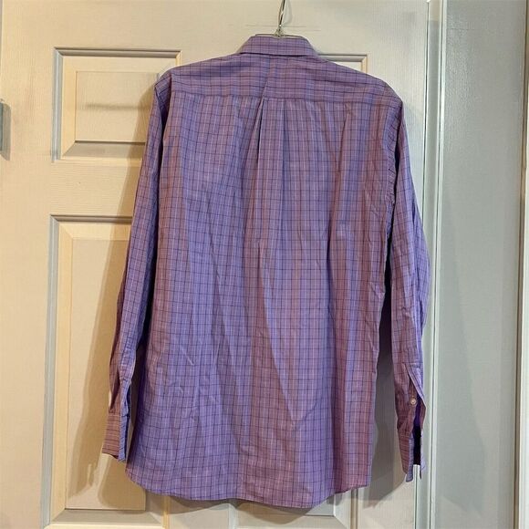Michael Kors Men's Purple Plaid Long Sleeve Button-Up Shirt Size M with Classic - Picture 5 of 5